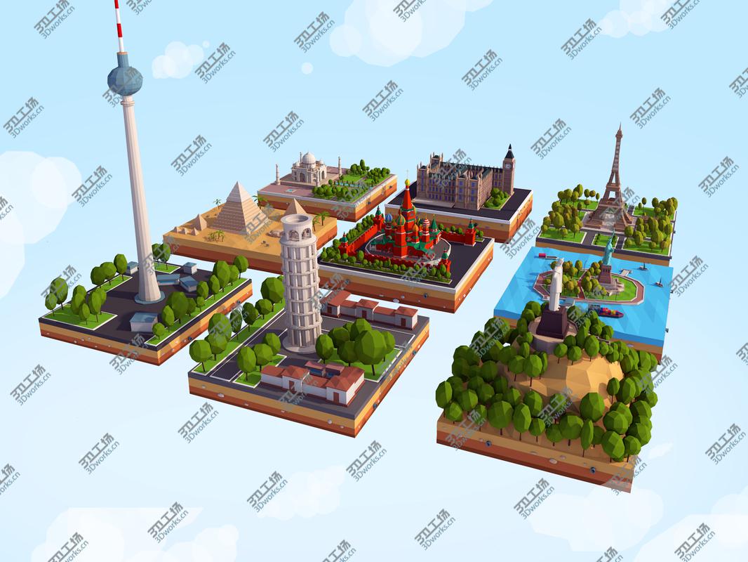 images/goods_img/2021040232/Polygonia Landmarks Low Poly Bundle model/2.jpg